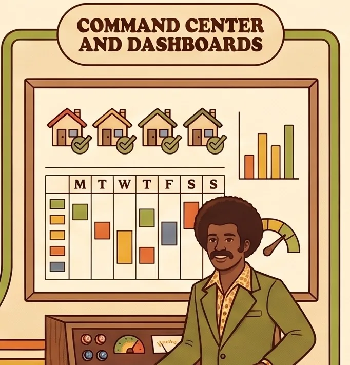 The Command Center: one dashboard with every property, person, vendor and open task.